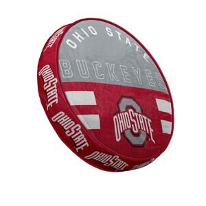 NCAA Buckeyes 15" Plushie Circle Pillow Retro Ohio State Couch Man Cave New